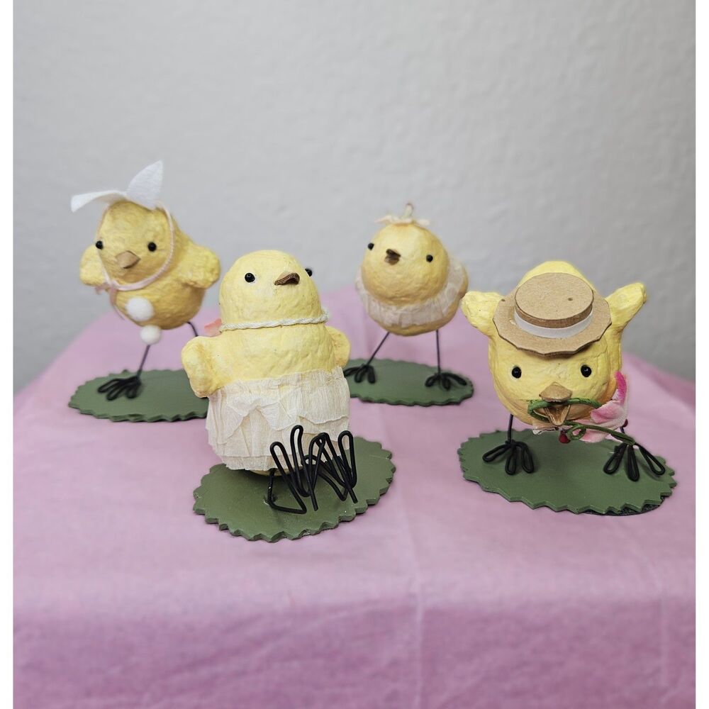 Vintage Hallmark Spring Easter Chick Figurines Set of 4 Joanne Eschrich 2004